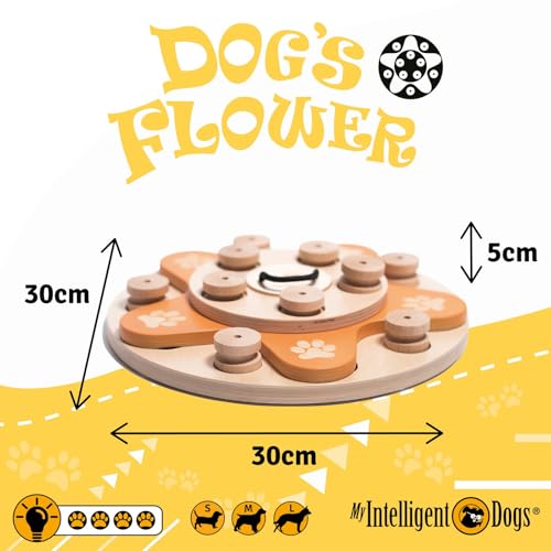My Intelligent Dogs Interaktives Hundespielzeug Intelligenz, Hundepuzzle - Intelligenzspielzeug für Hunde Mentalen Auslastung - Interaktives Spielzeug Hund, Denkspiele für Hunde Dog's Flower