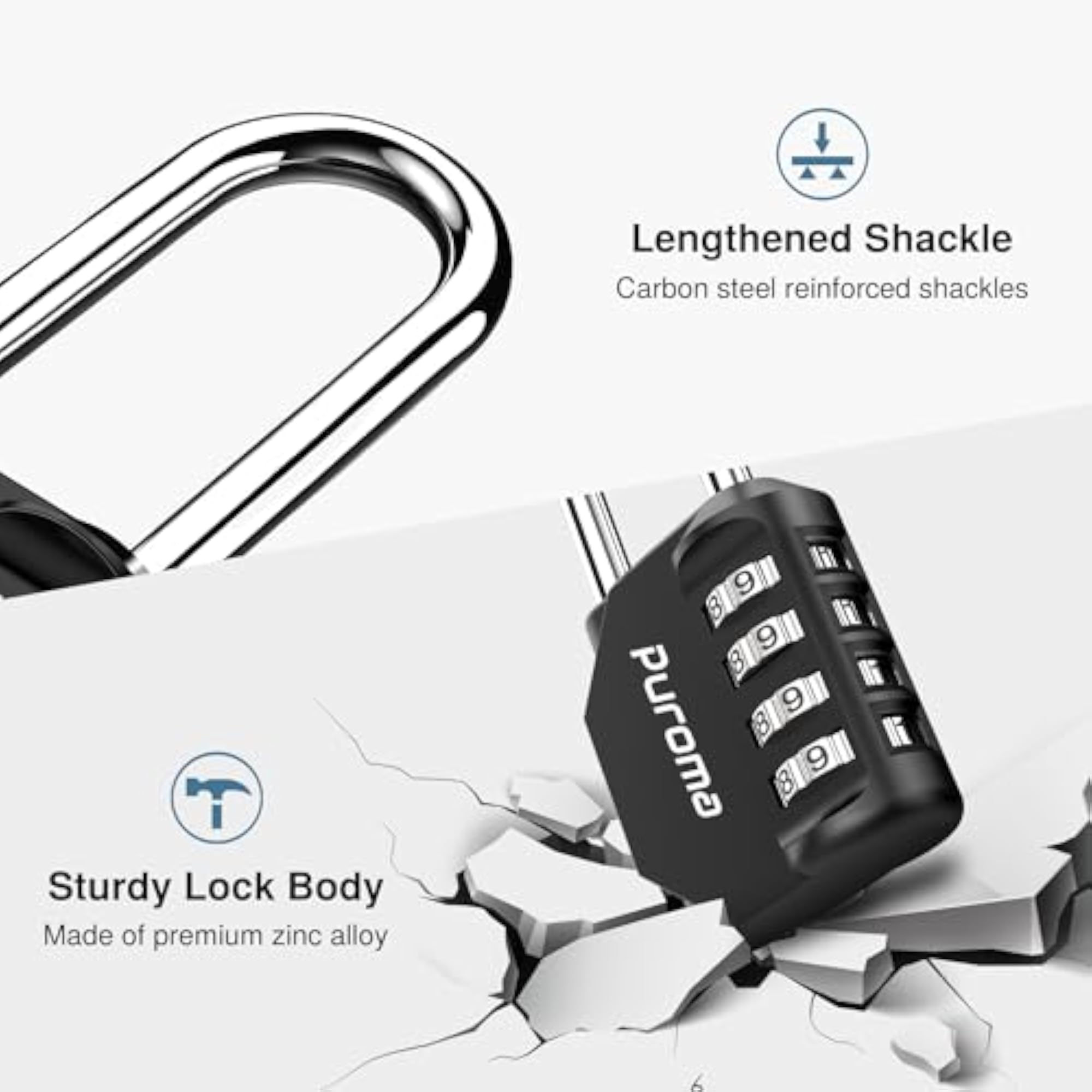 1 Pack Combination Lock 4 Digit Padlock, Travel Security