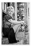 Posterlounge Marilyn en pause pendant un tournage Poster de Celebrity Collection 20 x 30 cm Noir et blanc Tableaux Dcoration murale