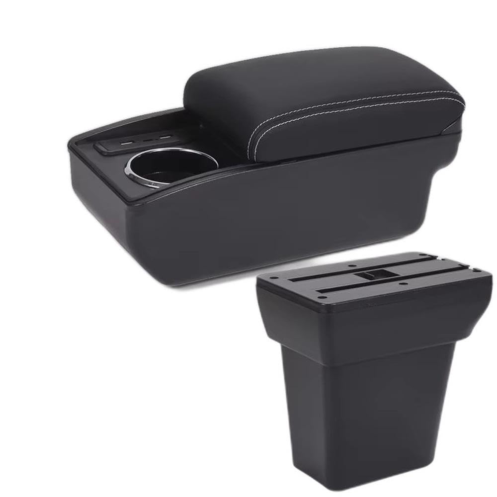 Sxqpocar B3 Black White 6Usb For Ford Ecosport 2009 Car Armrest Box Auto Center Console Storage Box Replacement Parts