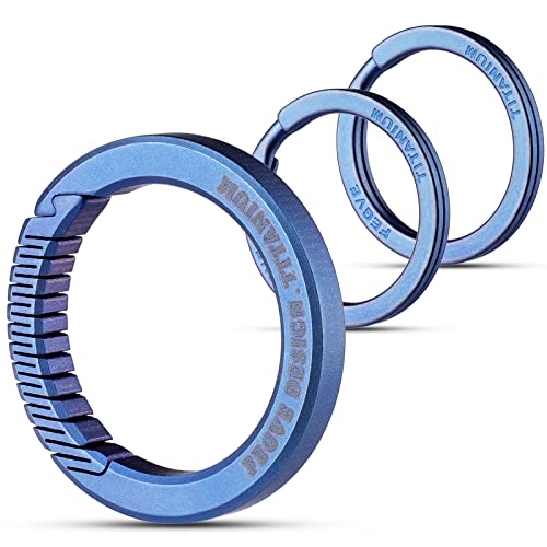 Image of FEGVE Integrated Titanium Round Carabiner Key Clip with 2 Key Rings
