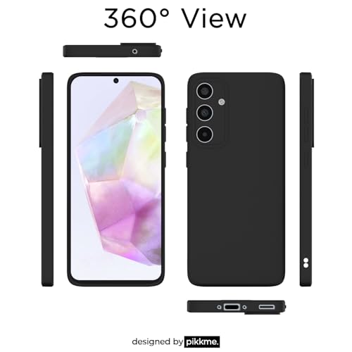 Image of Outlouders Back Cover for Samsung Galaxy A35 5G | Camera Protection | Durable Soft Matte Silicone Bumper Case (Black)