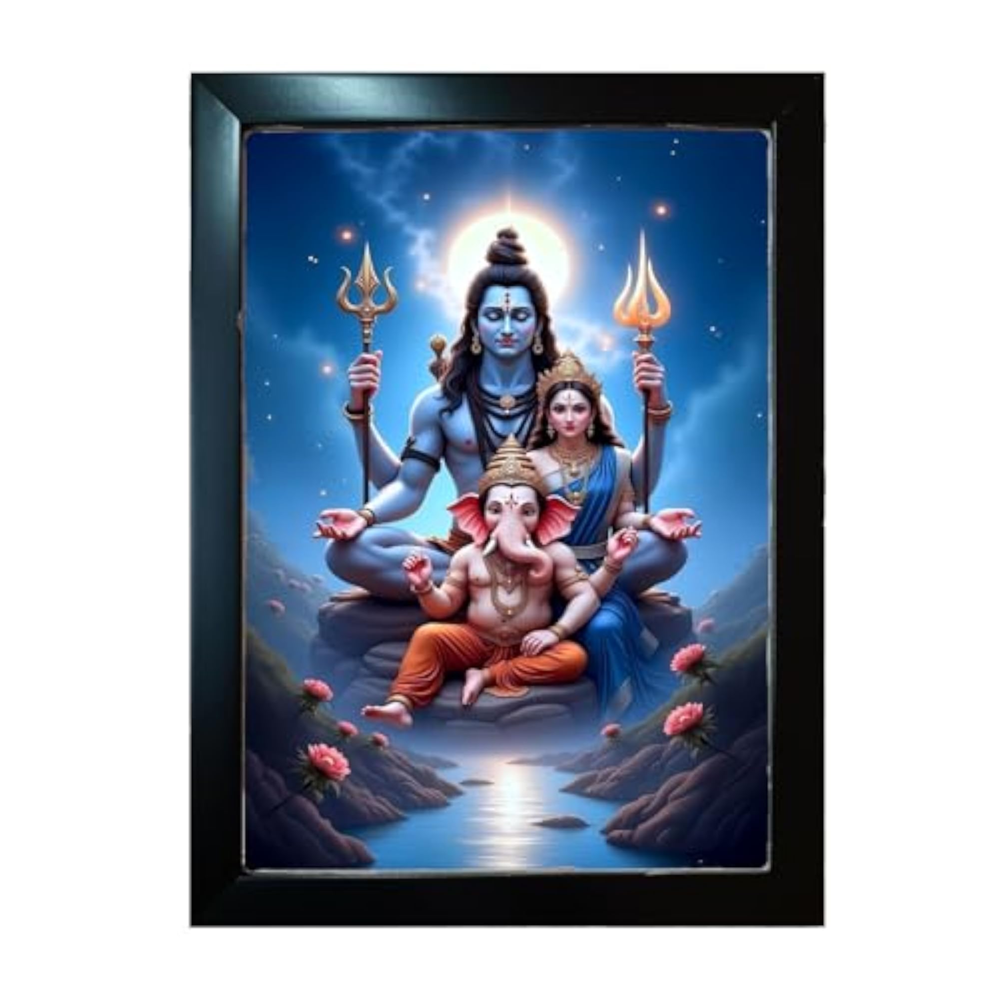 Lord Shiva Family Portrait Wall Photo Frame