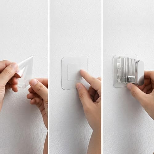 Image of SIGNAMIO 8pcs Self Adhesive Wall Hooks for Hanging Heavy Duty, Damage Free Adhesive Wall Hook for Kitchen Bathroom Bedroom, Made in India Premium Storage Solution Silver