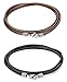 ORAZIO 2 Pcs 3MM Leather Chain Necklace for Men Women Braided Necklace Chain, 20-30 Inches