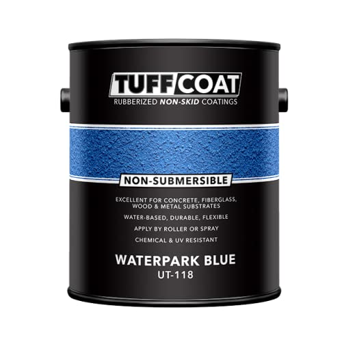 Tuff Coat UT-118 Waterpark Blue - 1 Gallon: Medium Texture, Non-Submersible, Water-Based, Rubberized Non-Skid Coating