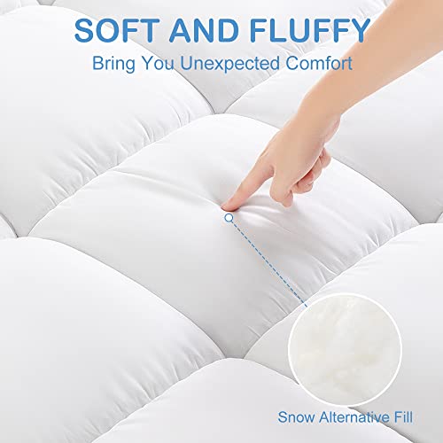 Lianlam Mattress Topper For Back Pain Relief, Soft Mattress Protector Cover With 8"-21" Deep Pocket (White, King) #TOP3