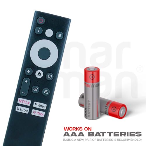Image of marman Compatible with Croma Google Tv Non Voice Remote Original CREL032HGC331801 Model Fit for Smart HD Ready Tv - Match Exactly Key by Key to Replicate Functions Existing Original Remote Control
