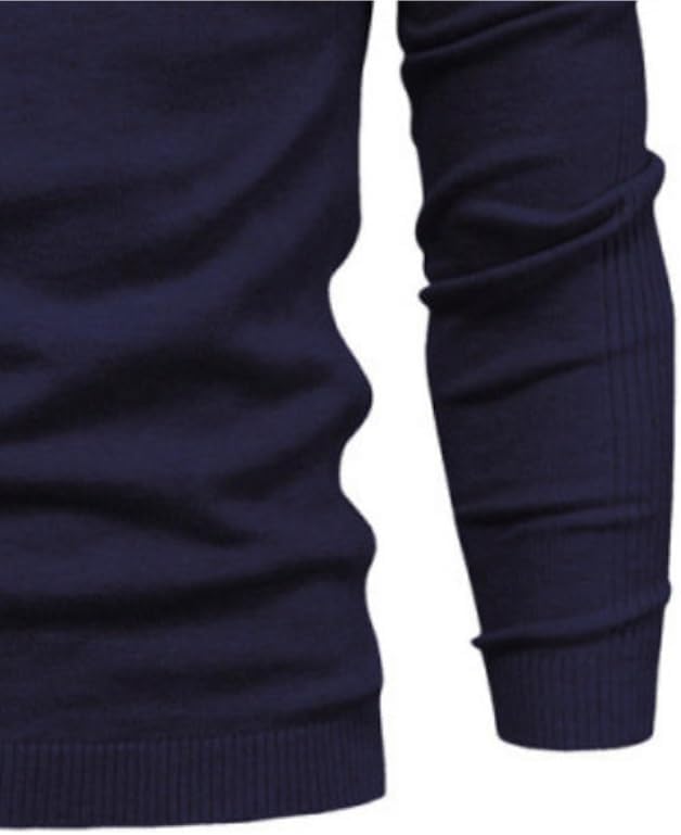 Solid Color Pullover Sweater Men's Semi High Neck Casual Base Sweaters