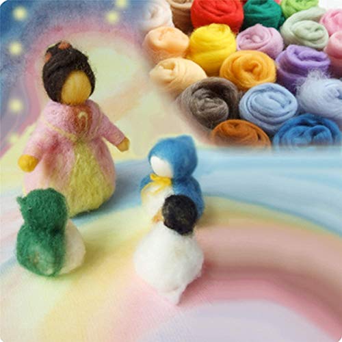 1Pcs 200G 7.2Oz Wool Roving Needle Felting Wool Yarn Roving Wool Fibre Wool For Needle Felting Hand Spinning Diy Craft Materials Fun Doll Needlework #TOP7
