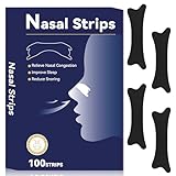 Nasenpflaster Schnarchen 100 Stück, Premium schwarze Nasal Strips. Besseres Atmen bei verstopfter Nase, gegen Schnarchen, besserer Schlaf, Perfektes