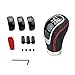 Foreverup Auto Schaltknauf Schalthebel Schaltkopf Leder Schalthebel Kompatibel für Audi S3 A3 A4 S4 Volkswagen GOLF4B6B7 (R135 246 Gänge)-Schwarz