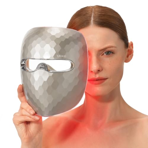 Image of Ulike ReGlow LED Face Mask, Red Light Therapy for Face, Red, Blue, Yellow & Infrared Light Therapy for Acne & Anti-Ageing, Cordless, Remote Control, Eye Protection, Home Skincare Device for Women Wife