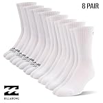 Billabong Mens Socks 8 Pairs Crew Socks for Men Premium Athletic Shoe Size 8-12 - Image 2