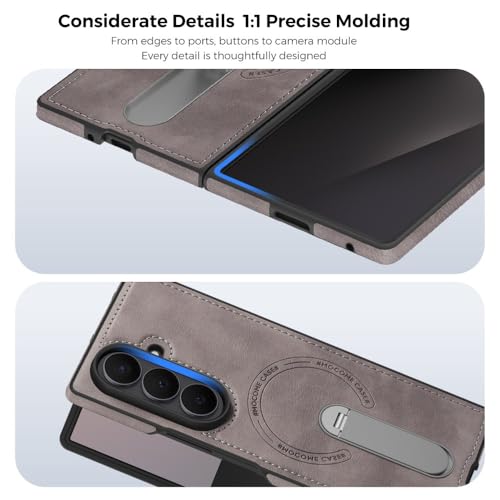 Coque rigide Galaxy Z Fold 3 violet foncé fine avec bague magnétique rotative