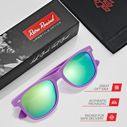 Image of Retro Rewind Polarized Sunglasses for Women Men - UV400 Classic Square Vintage Shades Trendy Unisex Sun Glasses
