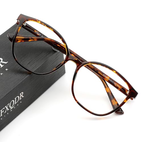 JFXQDR Women's Blue Light Blocking Glasses, TR90 Frame Computer Gaming Glasses Anti Eyestrain & UV Glare RF6208 (Coco Tortoise)
