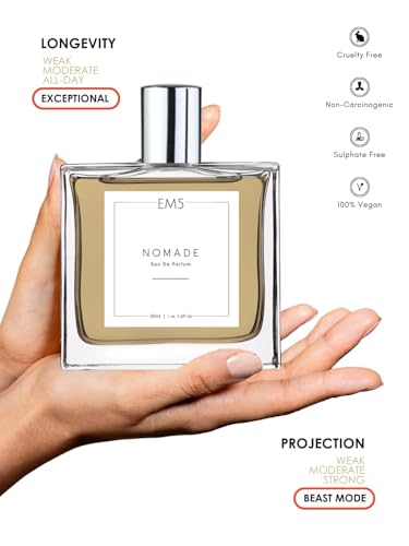 Image of EM5 Nomade Perfume for Him /Her | Amber Oud Smoky leather Accords | Unisex Perfume Spray for Men & Women | Strong & Long Lasting Fragrance | 50ml