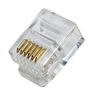 odedo® 100 stuks RJ12 6P6C modulaire stekkers voor platte kabel, westernstekker, telefoonstekker, RJ12-connector…