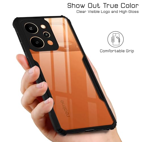 Image of Jkobi Hybrid Back Cover Case for Realme P4 Power 5G | Realme Narzo Power (Shockproof with Polycarbonate Clear Panel | Professional Black)