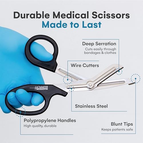 Image of Madison Supply - Medical Scissors (BlackHandle /Stainless Blades)