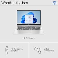 HP 17.3 inch Laptop, HD+ Display, AMD Ryzen 5 7520U, 16 GB RAM, 512 GB SSD, AMD Radeon Graphics, Windows 11 Home, Natural Silver, 17-cp2199nr — image 8