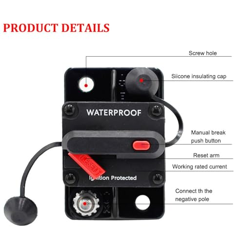 Interruptor de protección automotriz impermeable de 60A contra sobrecargas eléctricas 7