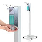 KRIEG Desinfektionssäule stehend I Grau I Hygienestation freistehend & mobil I Hygienesäule mit...