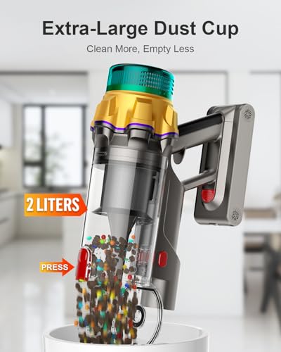 Image of Cordless Vacuum Cleaner, 55KPA 650W 70Mins Extra-Large Dust Cup Cordless Stick Vacuum, Rechargeable Vacuum Cleaner with Self-Standing, Vacuum Cleaners for Home, Hardwood Floor, Carpet, Pet Hair