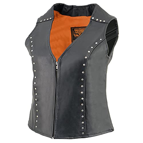 Image of Milwaukee Leather Premium Motorcycle Biker Rider Leather Vest for Women |LKL|ML|MLL|SH