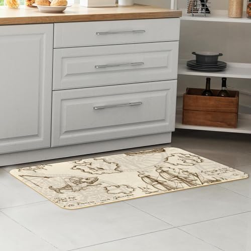 Alfombrilla de cocina antideslizante lavable: pack de 2 alfombras náuticas 7