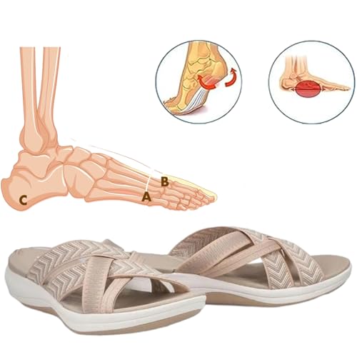 Generic Comfortable Recovery Orthopedic Walking Sandals, Women Damping Sole Upgradation Stretch with Arch Support Sandals4