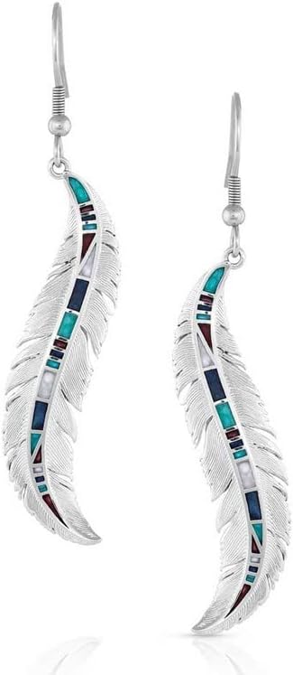 Montana Silversmiths Women's Breaking Trail Feather Earrings Silver One Size