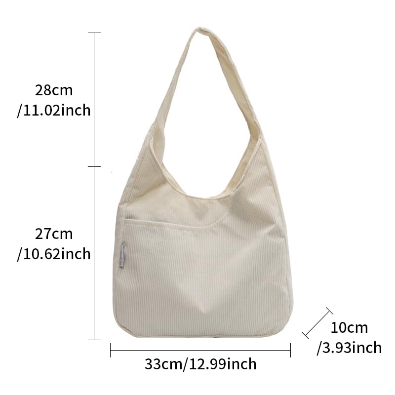 Bolso Tote de Mujer en Pana Color Blanco miniatura 5