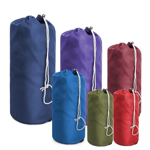 BeeGreen Stuff-Sacks-for-Travel-Backpacking 6 Pack with Dust Flap compression Ditty Bags for Outdoor Products Foldable Lightweight