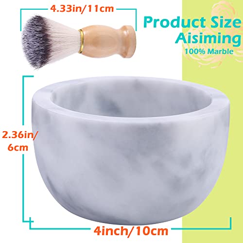 Aisiming Marble Shaving Bowl For Shaving Soap & Cream, Shave Soap Cup Keep Warm Better, Produce Rich Foam Shaving Mug, Easy To Lather, Shaving Cup Gift For Men(White Grey) #TOP1