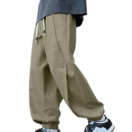 Boys Cargo Pants Casual Drawstring Elastic Wasit Trousers Soft Comfy Lounge Hiking Pants for Kids 9-17 Years