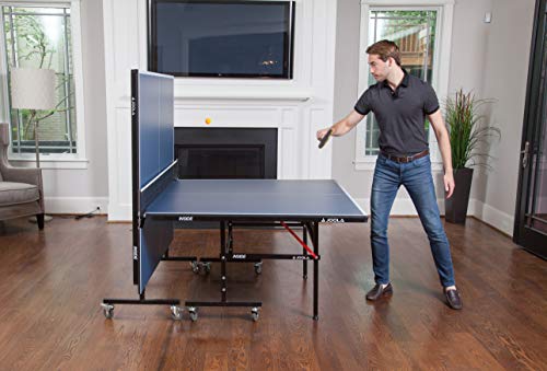 JOOLA Inside - Professional MDF Indoor Table Tennis Table with Quick Clamp Ping Pong Net and Post Set - 10 Minute Easy Assembly - Ping Pong Table with Single Player Playback Mode