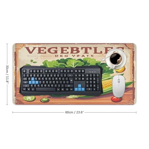 Alfombrilla de Escritorio Vintage Vegetables Antideslizante Grande miniatura 2