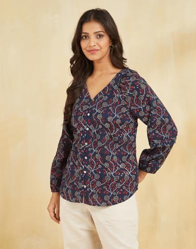 T-shirt rouge Ajrakh en coton doux pour exprimer votre authenticité - 3