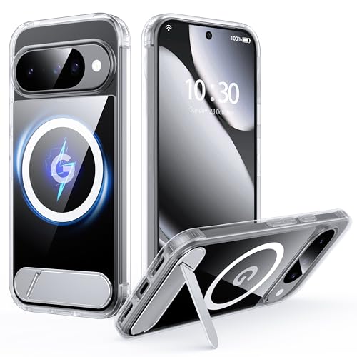Image of for Google Pixel 10 Case /Pixel 10 Pro Case with MagSafe[Invisible Kickstand][Charge While Standing][Military Shockproof][Anti-Yellowing] Clear Silicone Bumper Pixel 10 /10 Pro Case,Clear