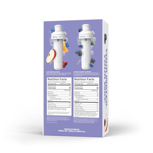 Cirkul-32oz-Matte-Periwinkle-Stainless-Steel-Water-Bottle-Starter-Kit-with-Periwinkle-Lid-2-Flavor-Cartridges-1-LifeSip-Blackberry-Blueberry-1-GoSip-Berry-Blue-Punch-Zero-Calories-and-No-Sugar
