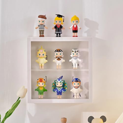 Siyecioa Vitrina Pared Expositora para Colecciones, Cristal Expositor Metacrilato, Caja Metacrilato Transparente, Vitrina Expositora para Funko Pop Figuras, Figura Anime, Figura de Acción(24.5×24.5×8)