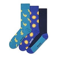 Happy Socks Everyday Basics - Calzini lunghi - Banana e sole - Confezione da 3 taglie 36-40