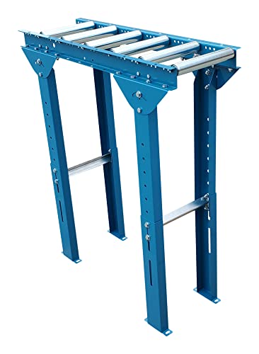 Light-Duty Roller Stand - Conveyor Style, 12" Wide X 3' Long With 1.5" Diameter Galvanized Steel Rollers. Adjustable Height. #TOP3