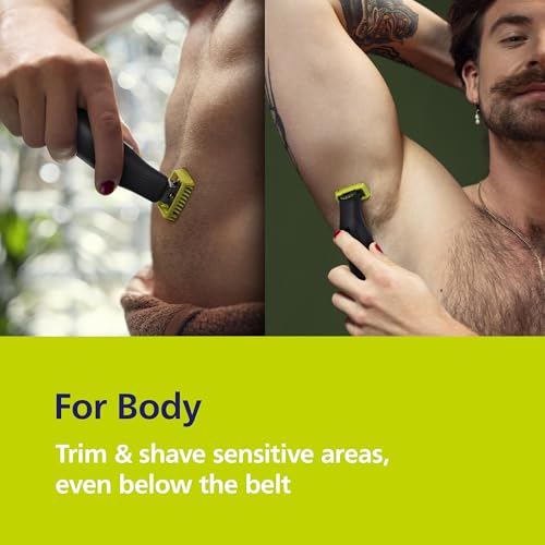 Philips OneBlade Pro 360 Authentic Face & Body Electric Beard Trimmer, Shaver and Bodygroomer, 3X 360 Blade, 1x 20-Length Comb, 1x Body Kit, 1x Charging Stand, 1x Travel case, QP6652/35 - Image 3