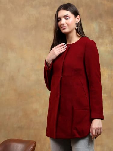 Image of KOTTY Womens Cotton Blend Standard Length Elegant Style Coat - Classic Style with Modern Detailing