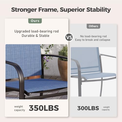 Image of SUNSHINE VALLEY 9pc Patio Dining Set, 57.5 inch Square Table & 8 Blue Chairs