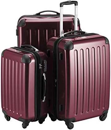 Hauptstadtkoffer Alex - 3er Kofferset - Handgepäckskoffer 55 cm, mittelgroßer Koffer 65 cm + großer Reisekoffer 75 cm, Hartschale ABS+PC, Zahlenschloss, Burgund