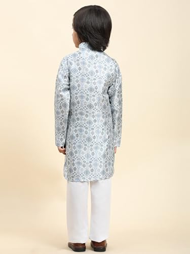 Image of Pro-Ethic Style Developer Boys Silk Kurta Pajama For Kid's Boys Ethnic Wear | Jacquard Silk Kurta Pajama (S-236)